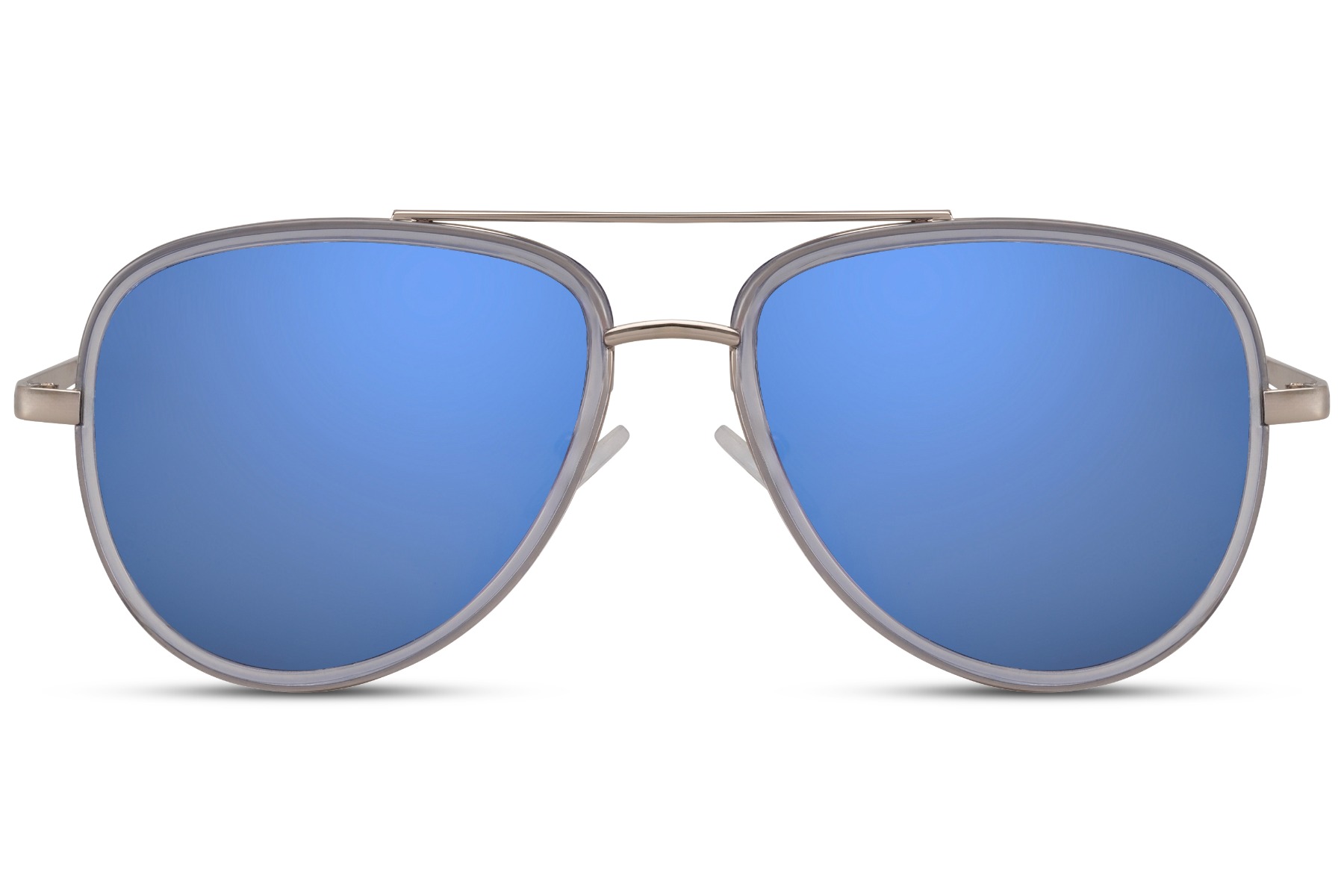 Gouden Pilotenbril Met Blauwe Spiegelglazen